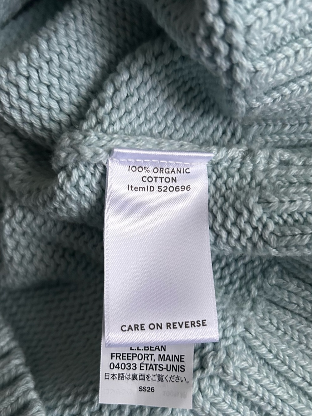 NWT- LL Bean Signature Organic Cotton Roll-Neck Logo’d Sweater - Picture 10 of 10
